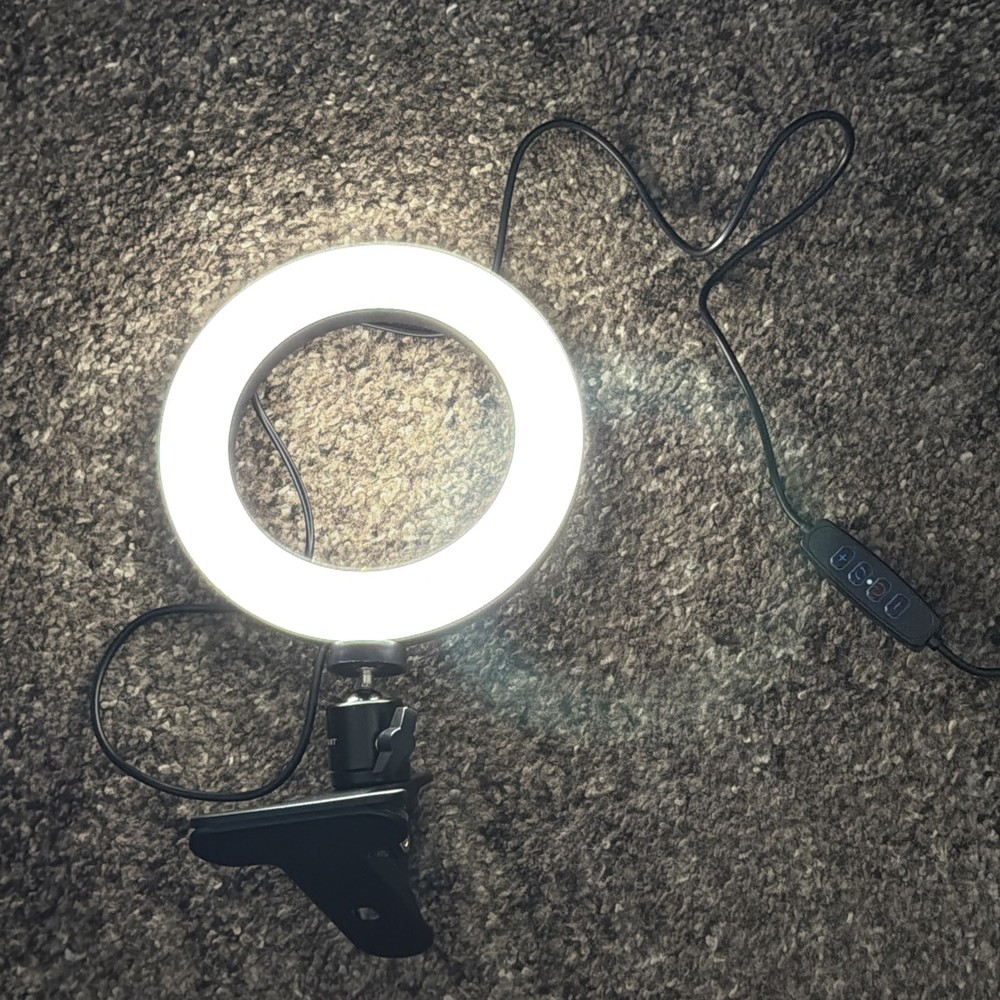 Elegiant Clamp Style Selfie Ring Light Strong Clamp, Adjustable, USB, Long Cord