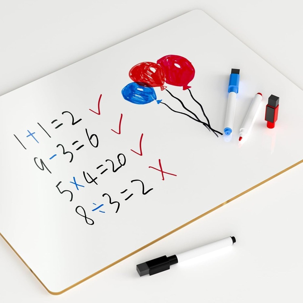 Compact Double-Sided Lapboard - 12x16” Whiteboard with Easy Erasing Surface