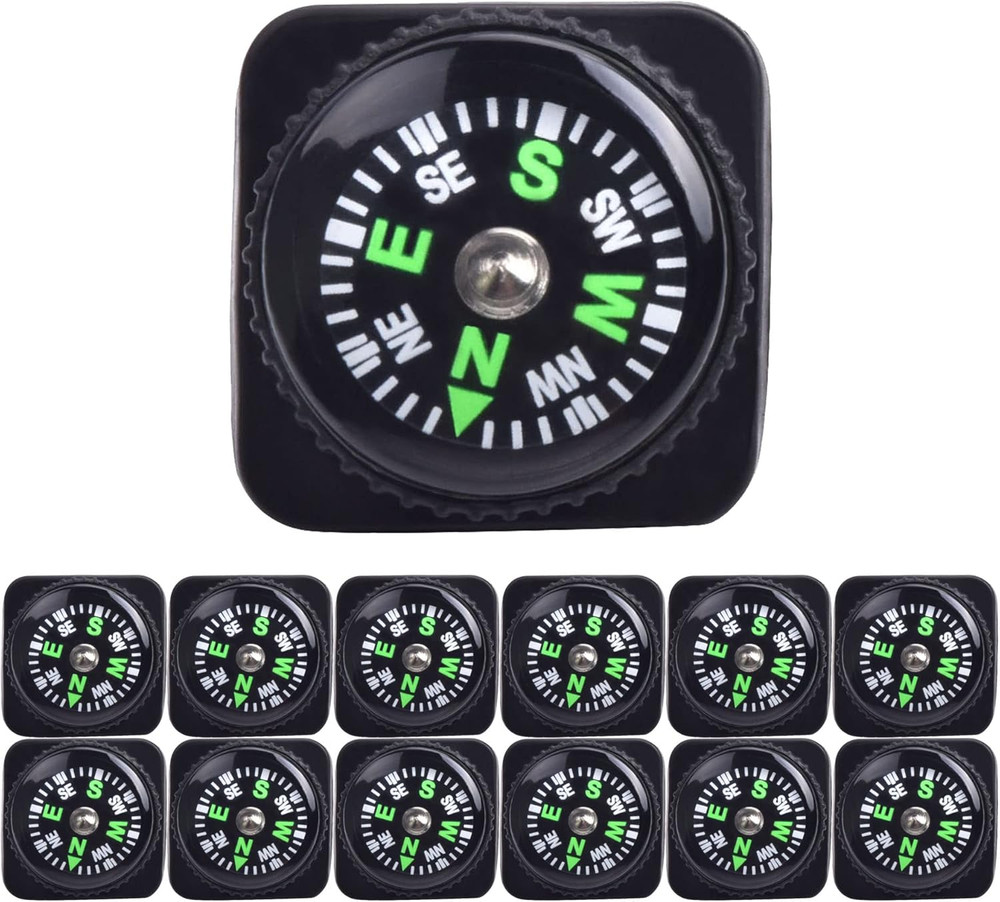 15Pcs Slip-On Wrist Compass Hard Shell Liquid Filled Mini Small Button Compass P