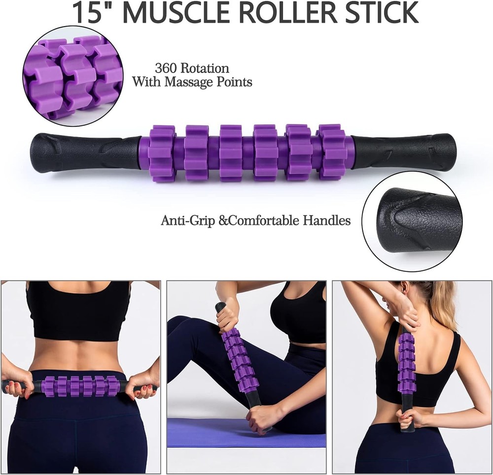 5 in 1 Foam Roller Set, Trigger Point Foam Roller Patented, Massage Roller Stick