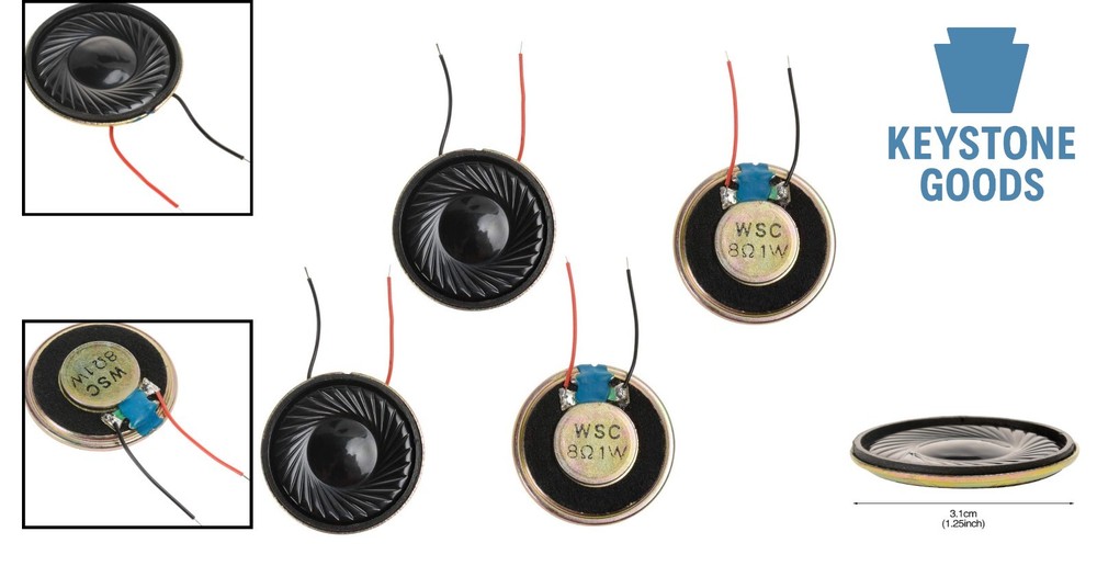 4-Pack 1W 8Ω Internal Micro Speakers 2800Hz for Laptops & Devices