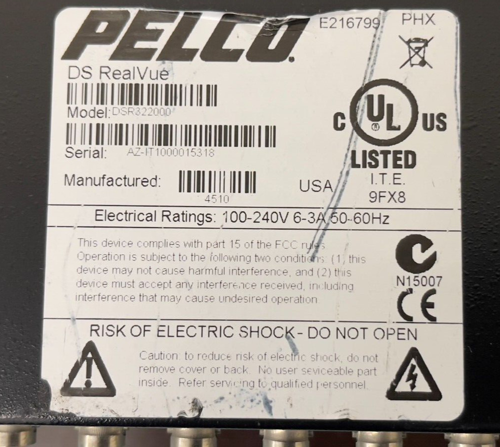 Pelco DSR322000 32 Input DS Realvue Xpress