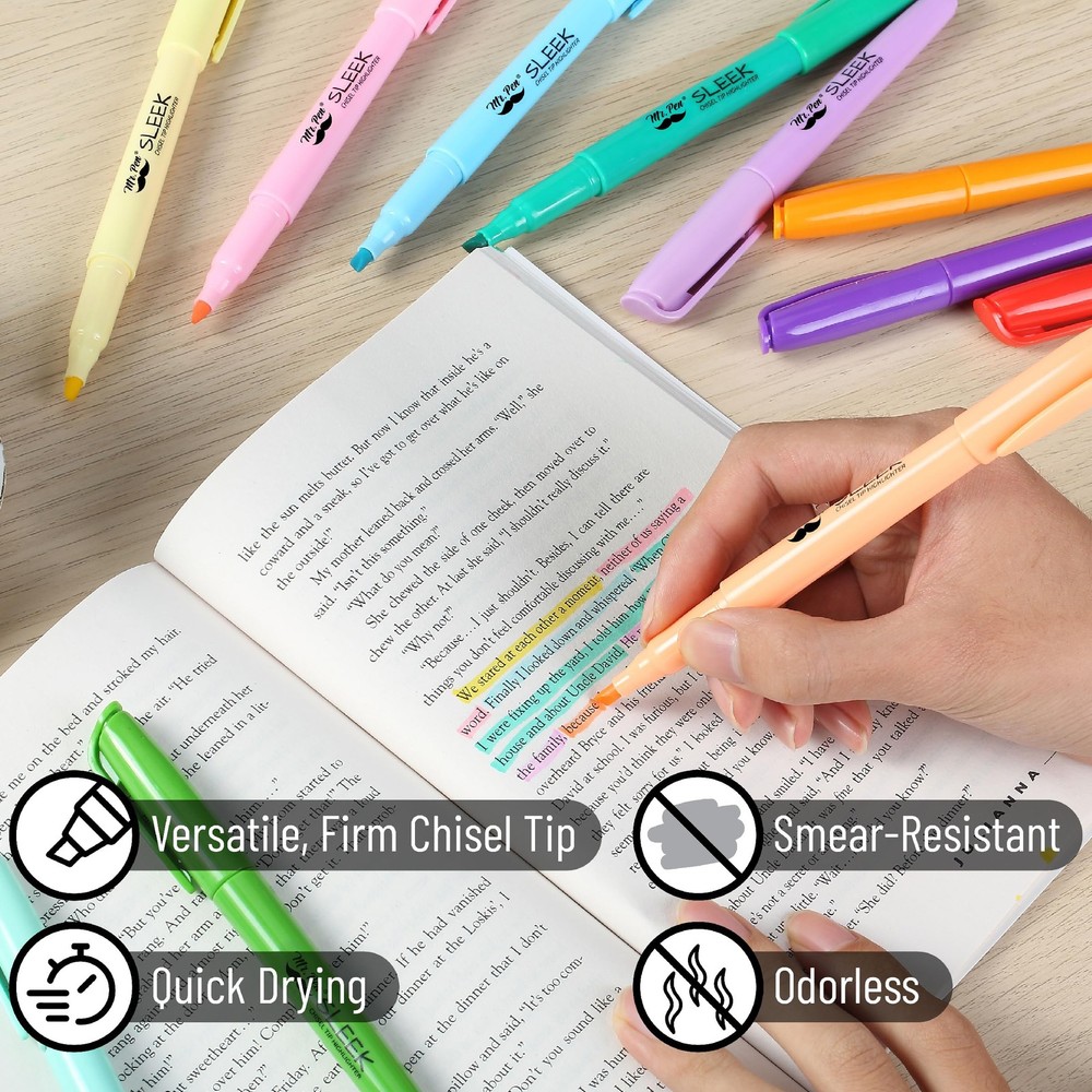 Mr. Pen- Highlighters, 12 Pack, Assorted Colors, Chisel Tip, 12 Bright