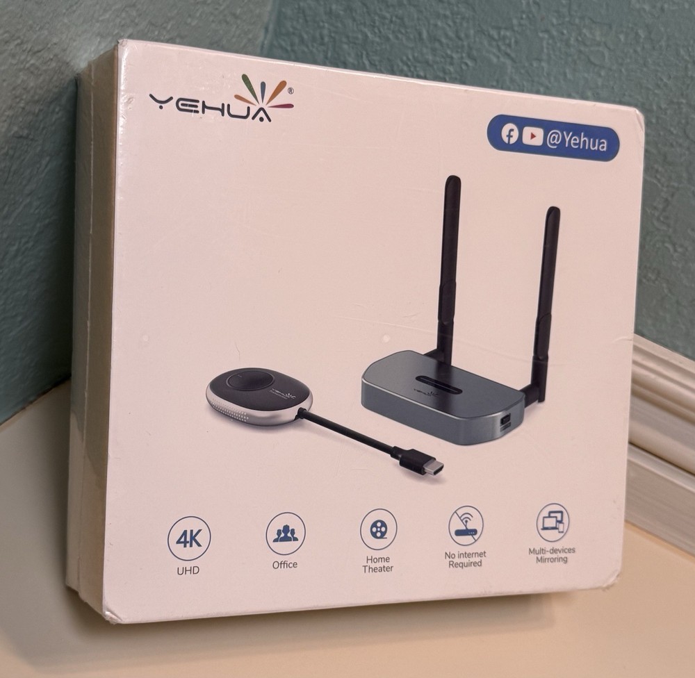 Yehua Wireless HD Transmitter & Receiver Kit 4k UHD Multi Device New Sealed