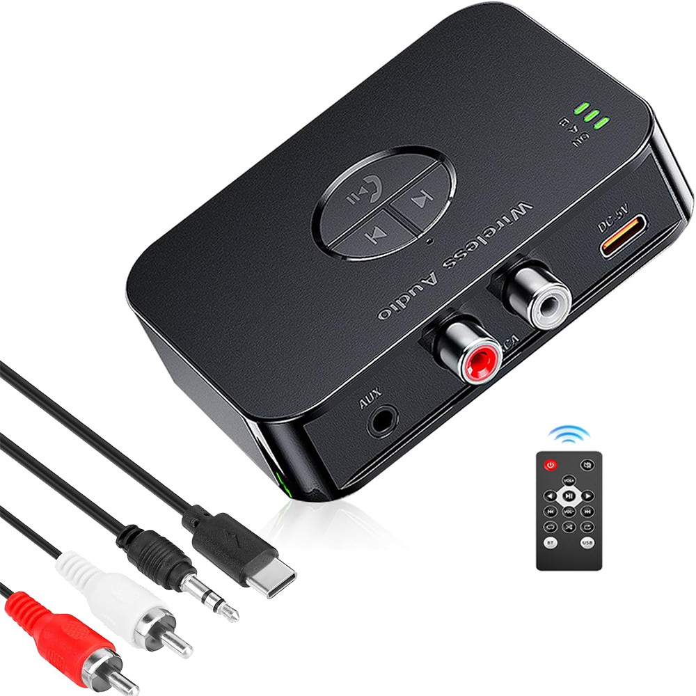3-IN-1 Bluetooth Receiver & Transmitter Wireless RCA to 3.5mm Aux Audio Adapter