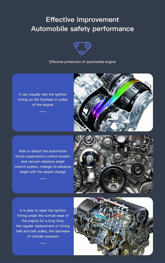 12V Petrol Engine Timing Light Gun Ignition Timing Detector Strobe Tool