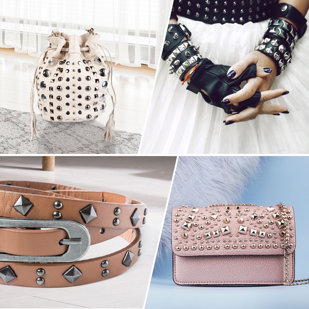 100 Sets Leather Rivets 8mm Double Cap Rivets 12mm Height Studs Silver New