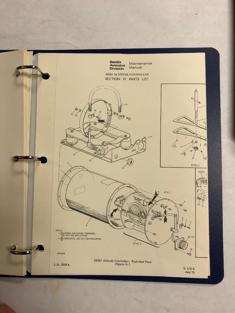 Bendix Altitude Controller 2203J Maintenance Manual -1975-Original
