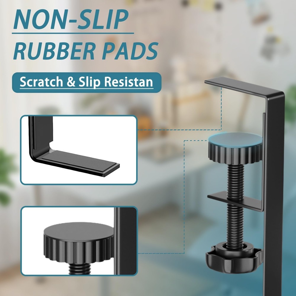 2Pack Under Desk Cable Management Tray, No Drill Mesh Desk Cable Tray, Wire M...