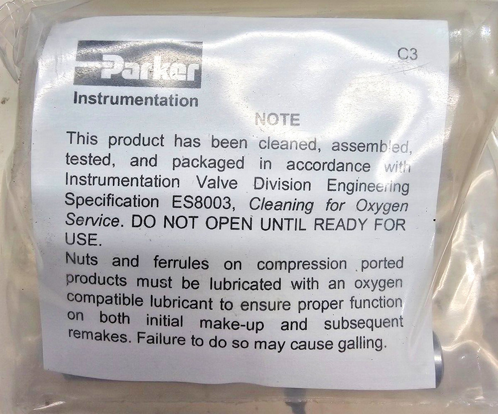 Parker Needle Valve 8F-V12LN-V-B-C3