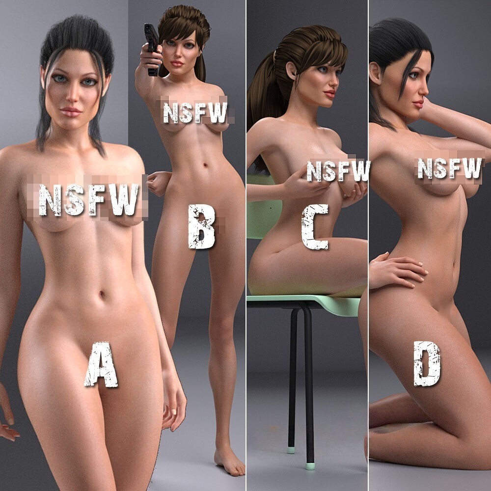 Jolie Lara Croft NSFW hot 1:4 Model Kit Unpainted 3d Print GK Statue Figure