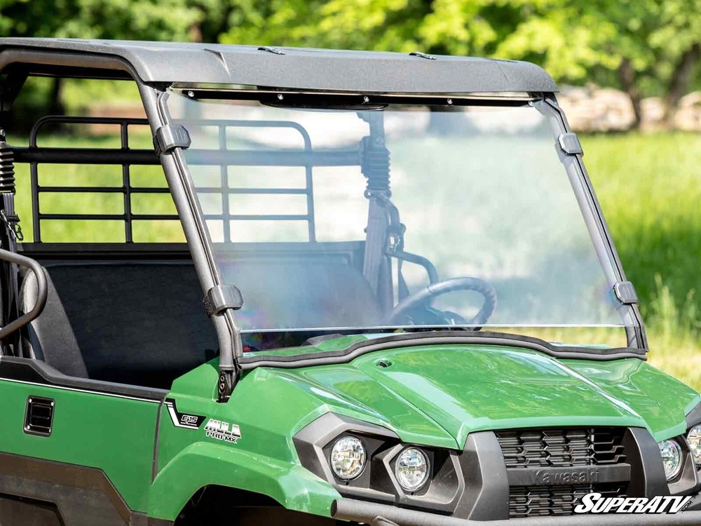 SuperATV Scratch Resistant Full Windshield for Kawasaki Mule PRO-MX (2019+)