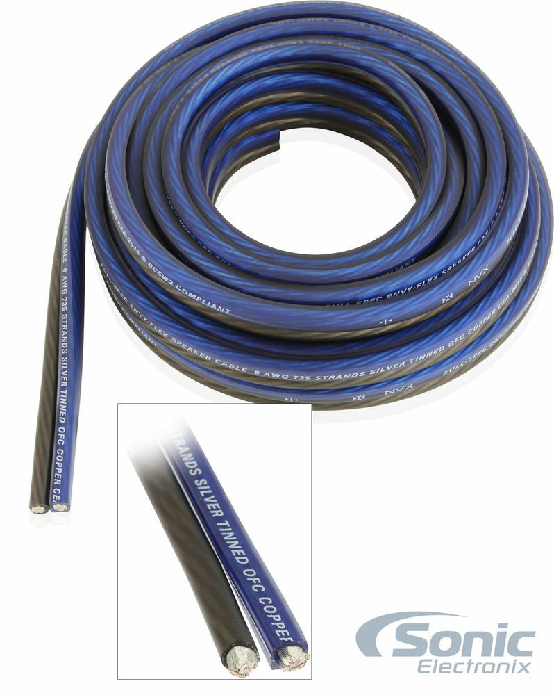 NVX XWS0820 20ft 8 Gauge AWG 100% OFC Audio Power Install Speaker Cable/Wire