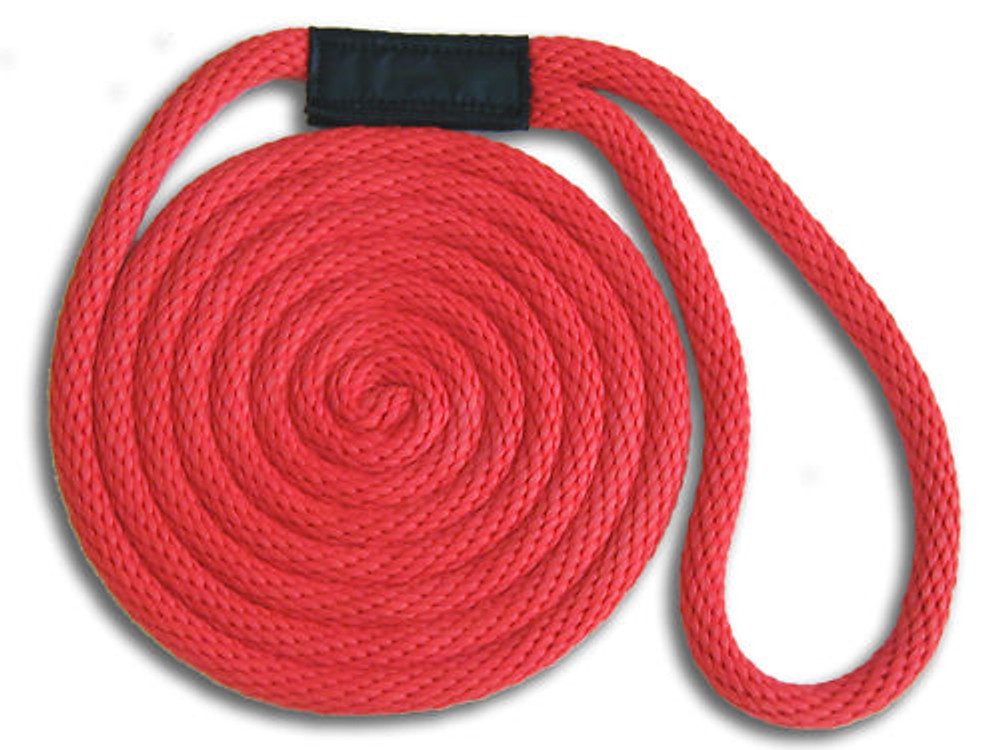 5/8" x 30' Solid Braid Nylon Dock Lines - Red - Made in USA