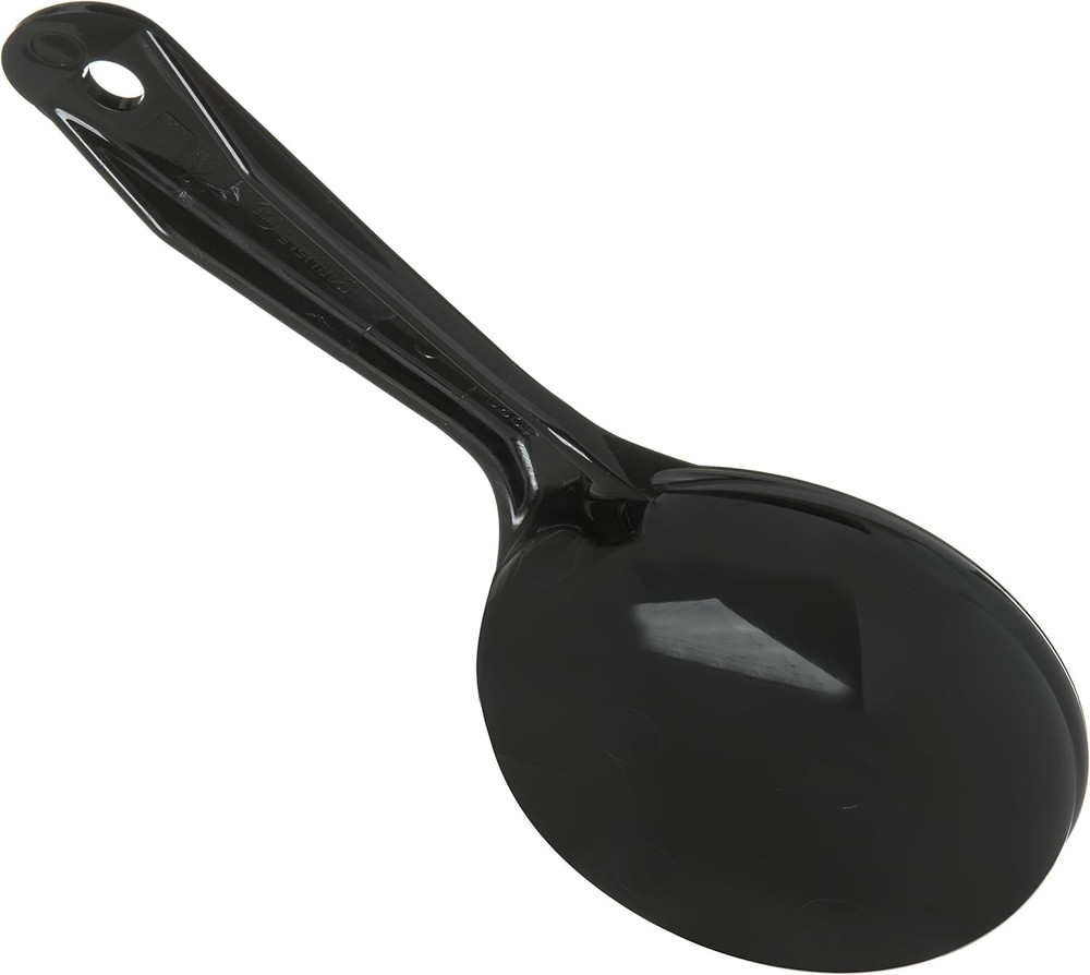 493003 Solid Short Handle Portion Control Spoon, 6 oz, Black