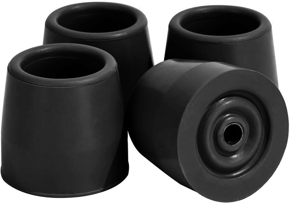 4PCS Rubber Walker Tips 1 '' Heavy Duty Replacement Tips for Walkers, Commodes,