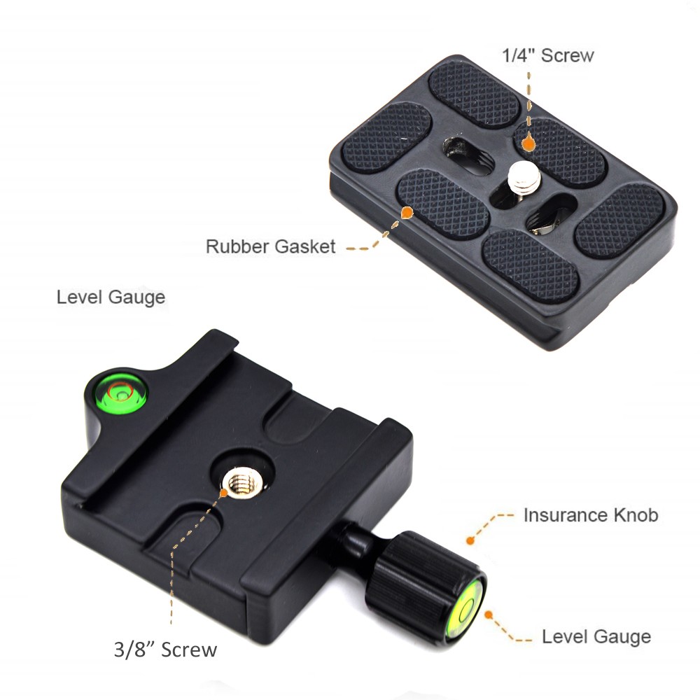 Quick Release Plate & Clamp Mount Adapter kit with Arca-Swiss For Camera Tripod