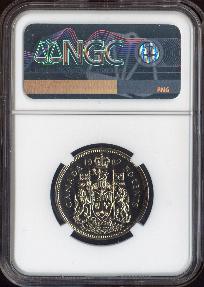 1982 Canada 50 Cents 50C NGC MS68 MAC- Quality