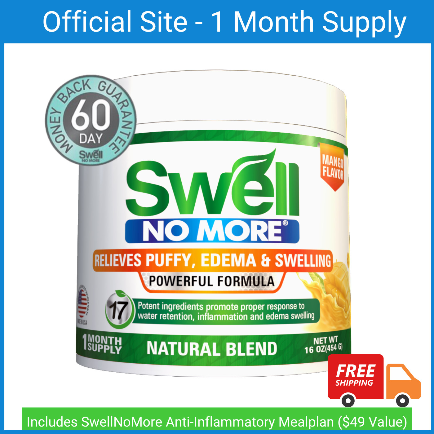 Swell No More Reduces Swollen Feet Legs Ankles Inflammation Edema Free Shipping!