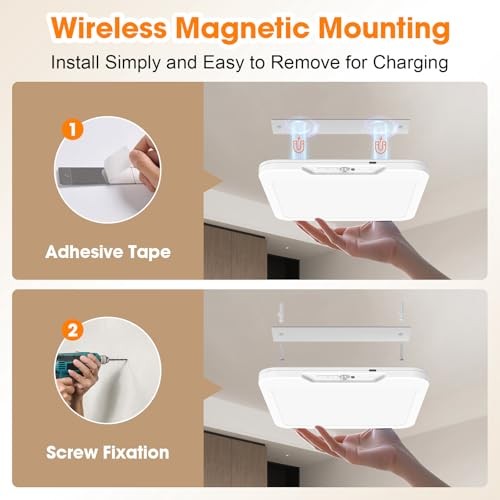 Rechargeable Ceiling Light with Motion Sensor & Remote, 3 Color 1 Pack