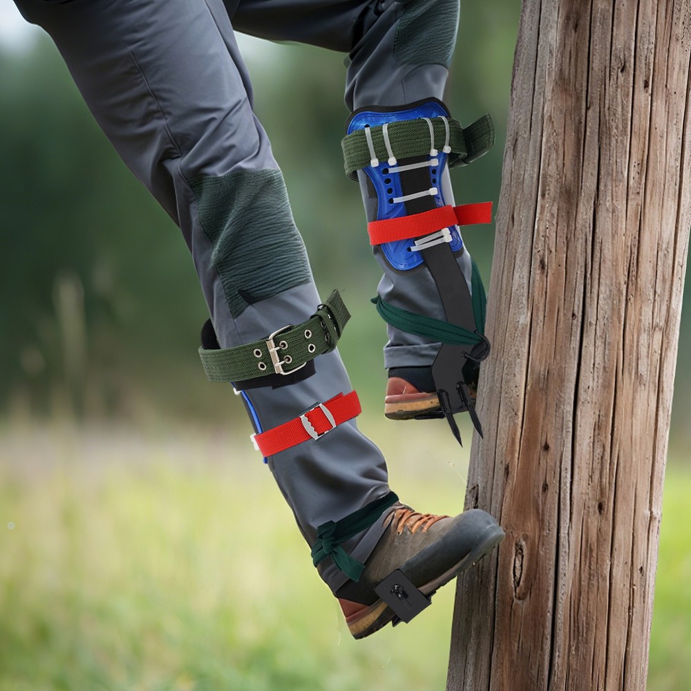 Tree Climbing Spike Set Pole Climbing Spurs w/ Rope Climber Adjustable Long!