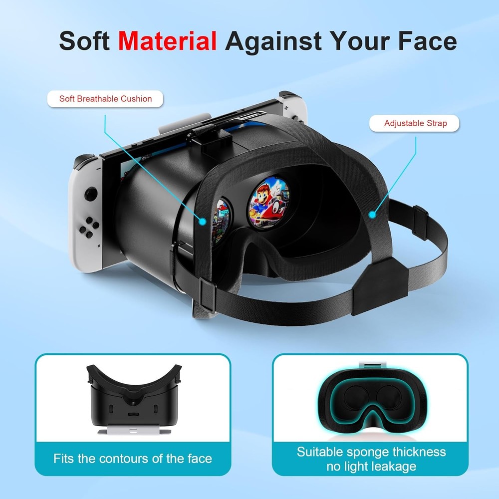 VR Headset for Nintendo Switch & Switch OLED Labo VR Kit 3D Goggles HD Lenses