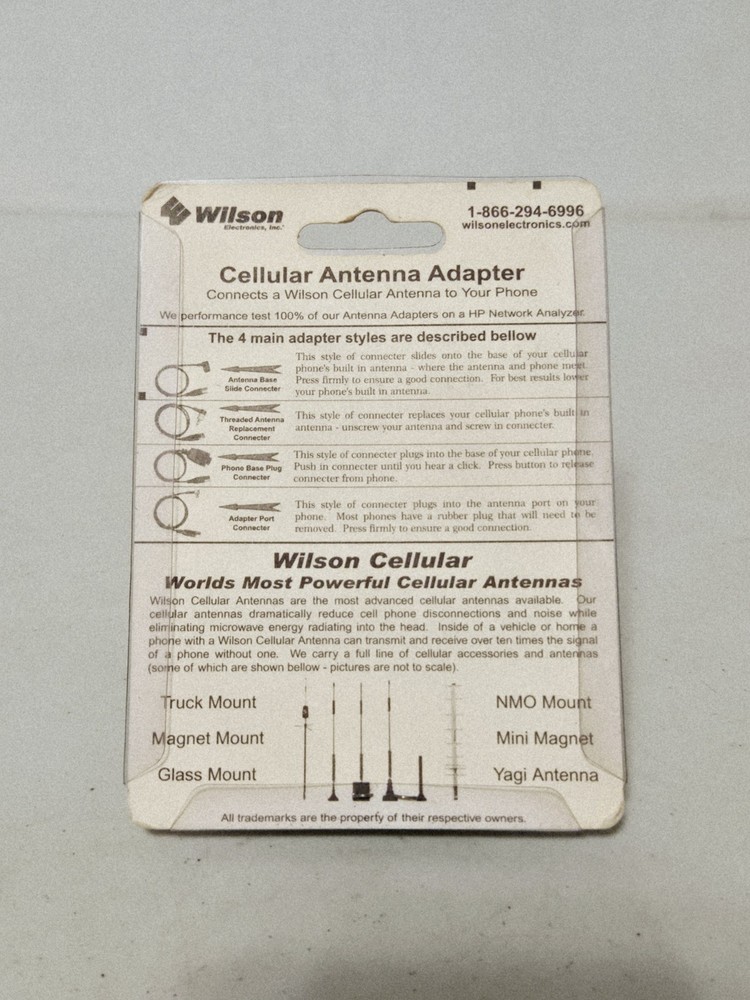 Wilson Electronics Cellular Antenna Adapter Part #359912 ‐ NEW