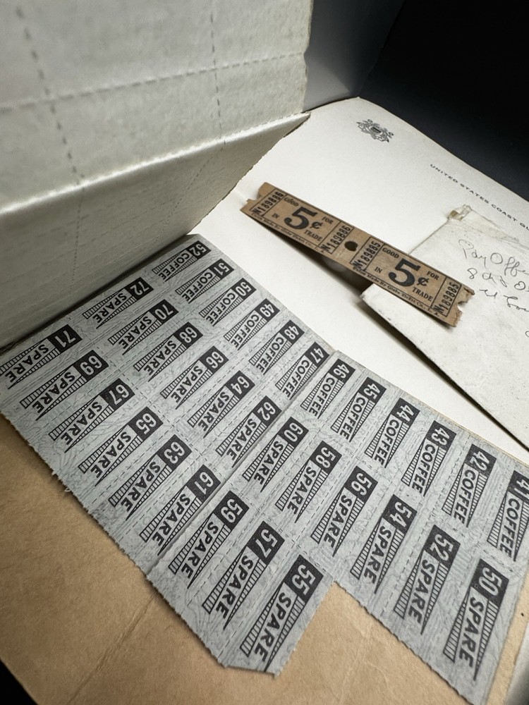 WWII Ephemera Bundle - War Ration Stamps Coast Guard Paper Navy Yard