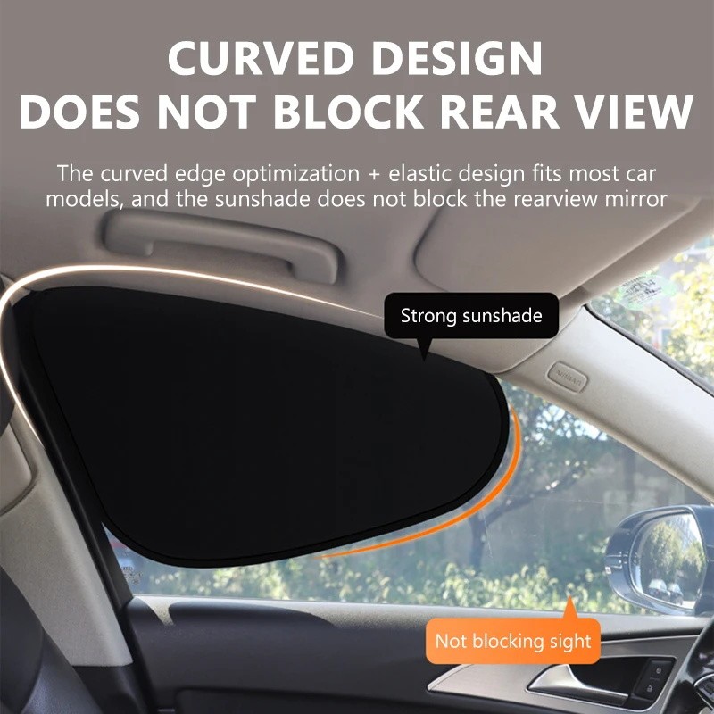 2Pcs For Dodge Car Side Window Sun Shade Static Cling UV Blocker Visor Extender
