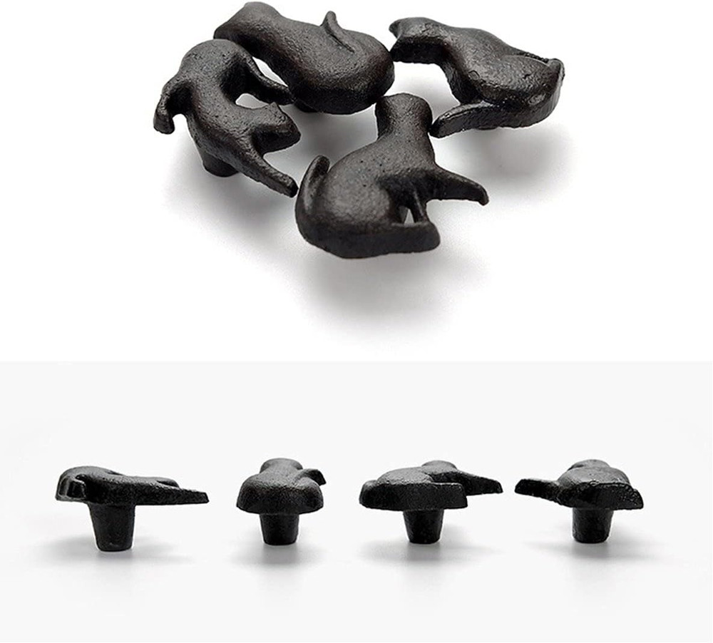 Set of 4 Cat Shape Iron Drawer Pulls Knobs for Cabinet Wardrobe Cupboard