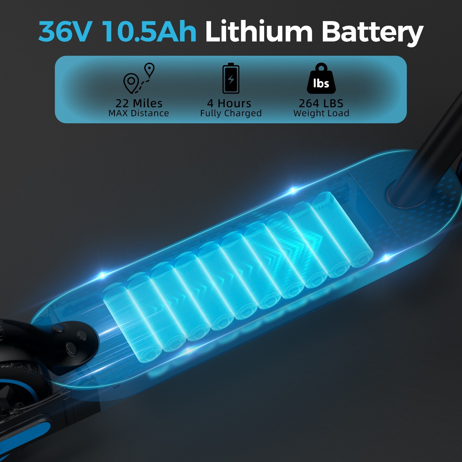 V10 Electric Scooter 500W 10''Air Tire 25MPH 22Mile Long Range Foldable 10.5AH