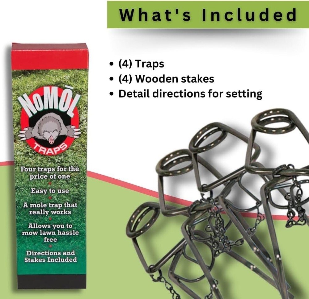 4 Count NoMol Underground Spring Traps – Lethal Pest Control for Gardens