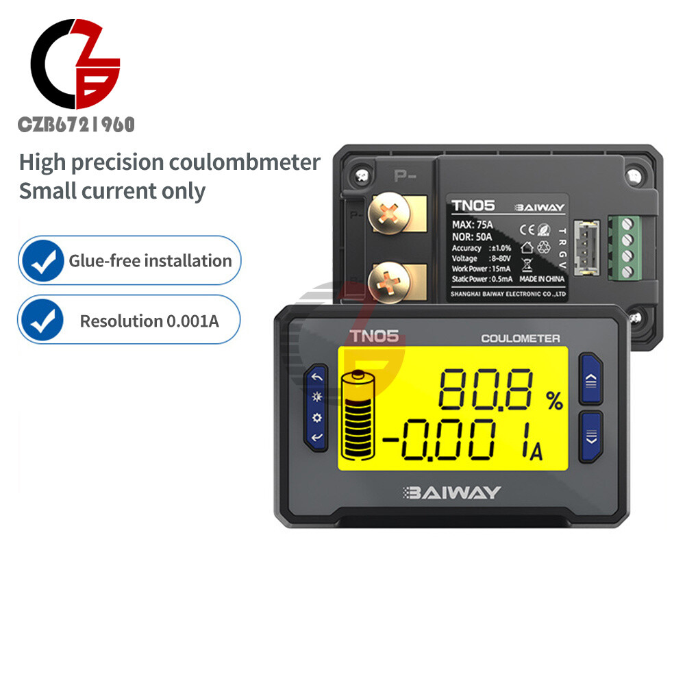 DC Voltage Current Power Meter Battery Power Indicator Built-in Sampler DC 8~80V