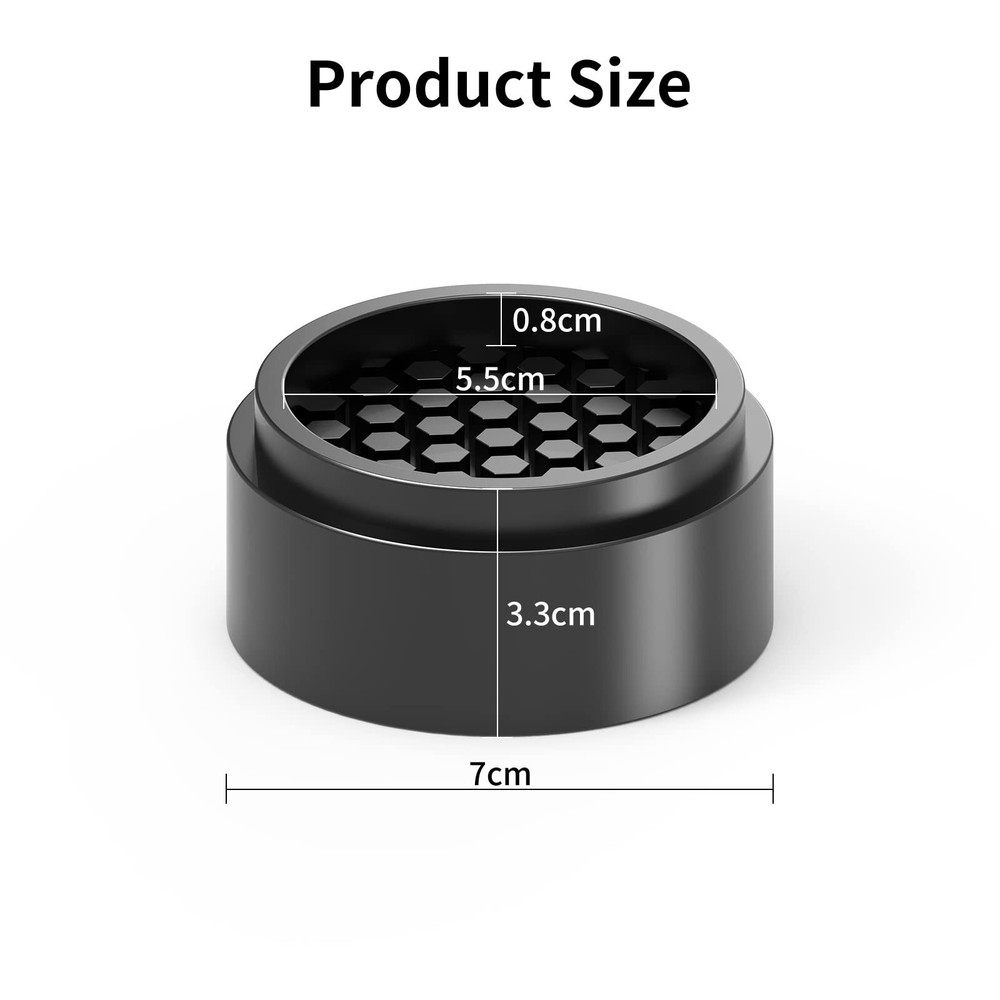 Adjustable 1-3 Inch Bed Risers Anti-Slip Rubber Stackable 4 Pack Round Black