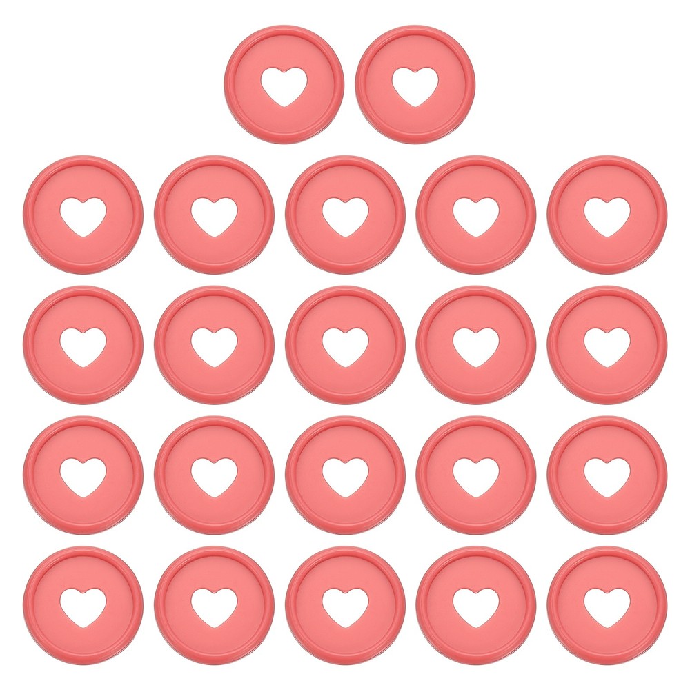 24mm Plastic Book Binding Discs, 22 Pack Expansion Discs Heart, Red