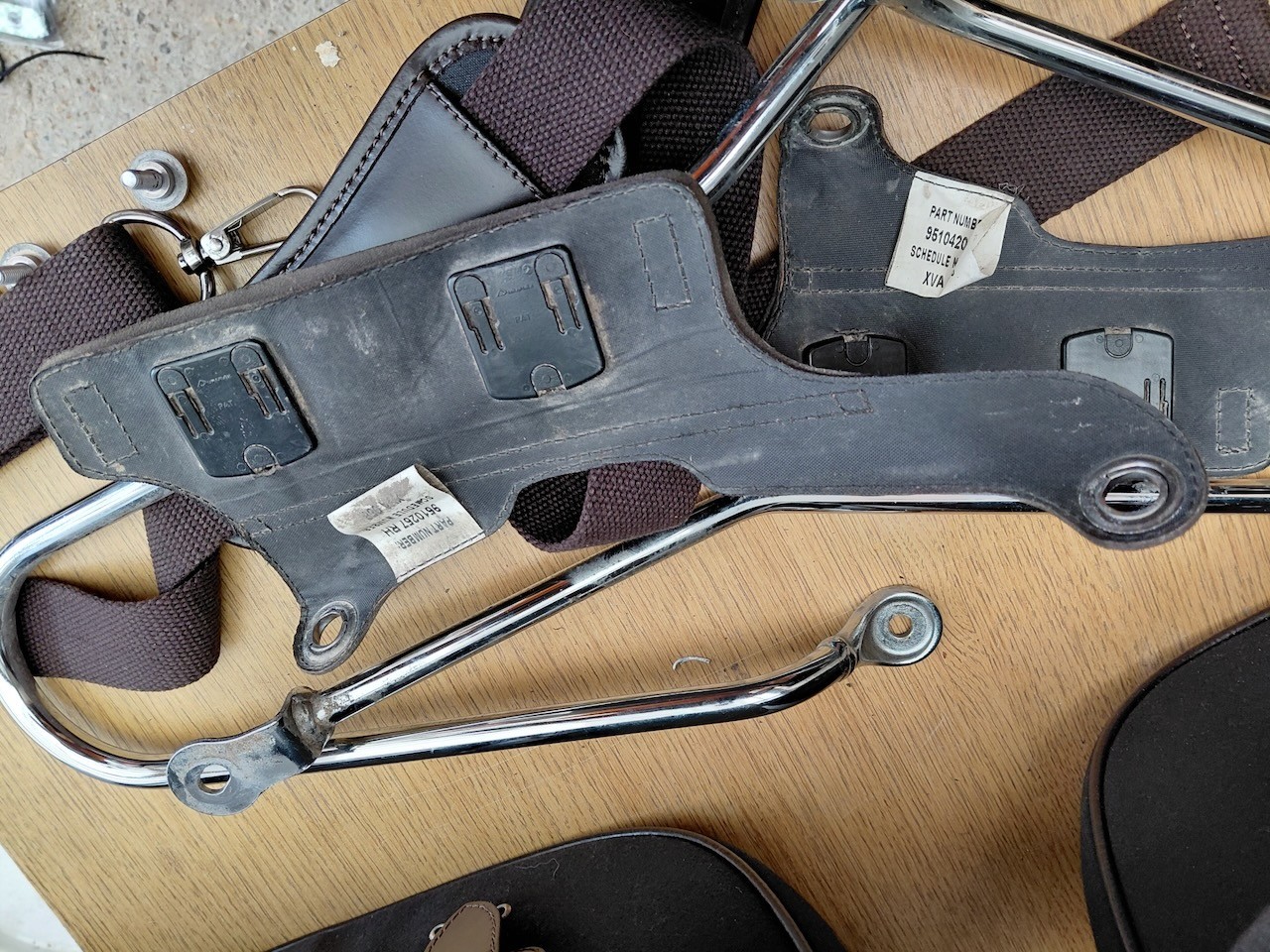 Triumph Bonneville T120 T100 Leather Waxed Luggage Panniers + Rails Brown