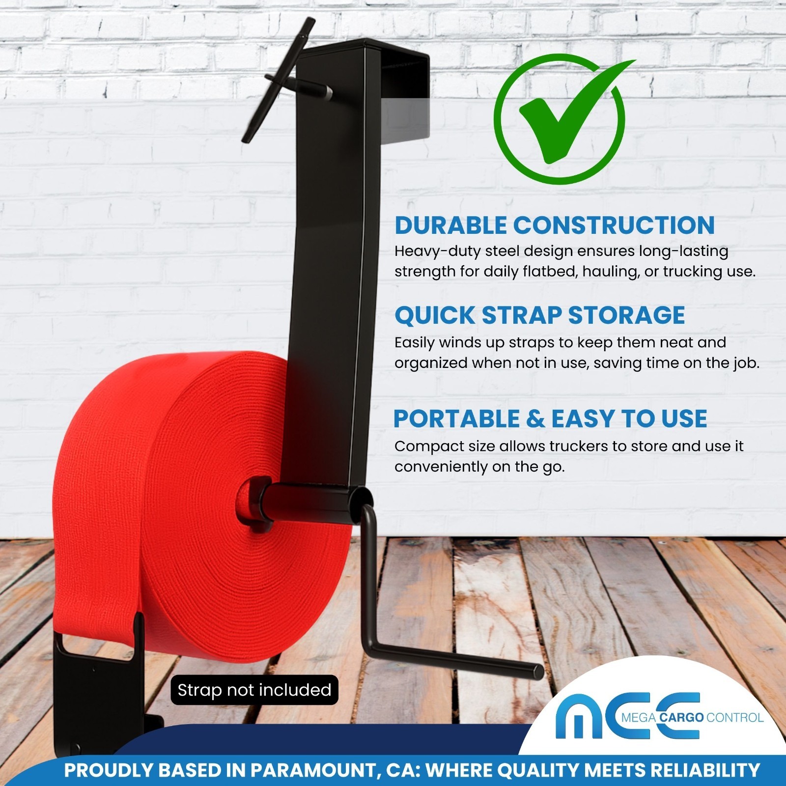 4 Pack Winch Strap Winder for Roll-Up Flatbed Trailer Winch Strap Up To 4" Wide