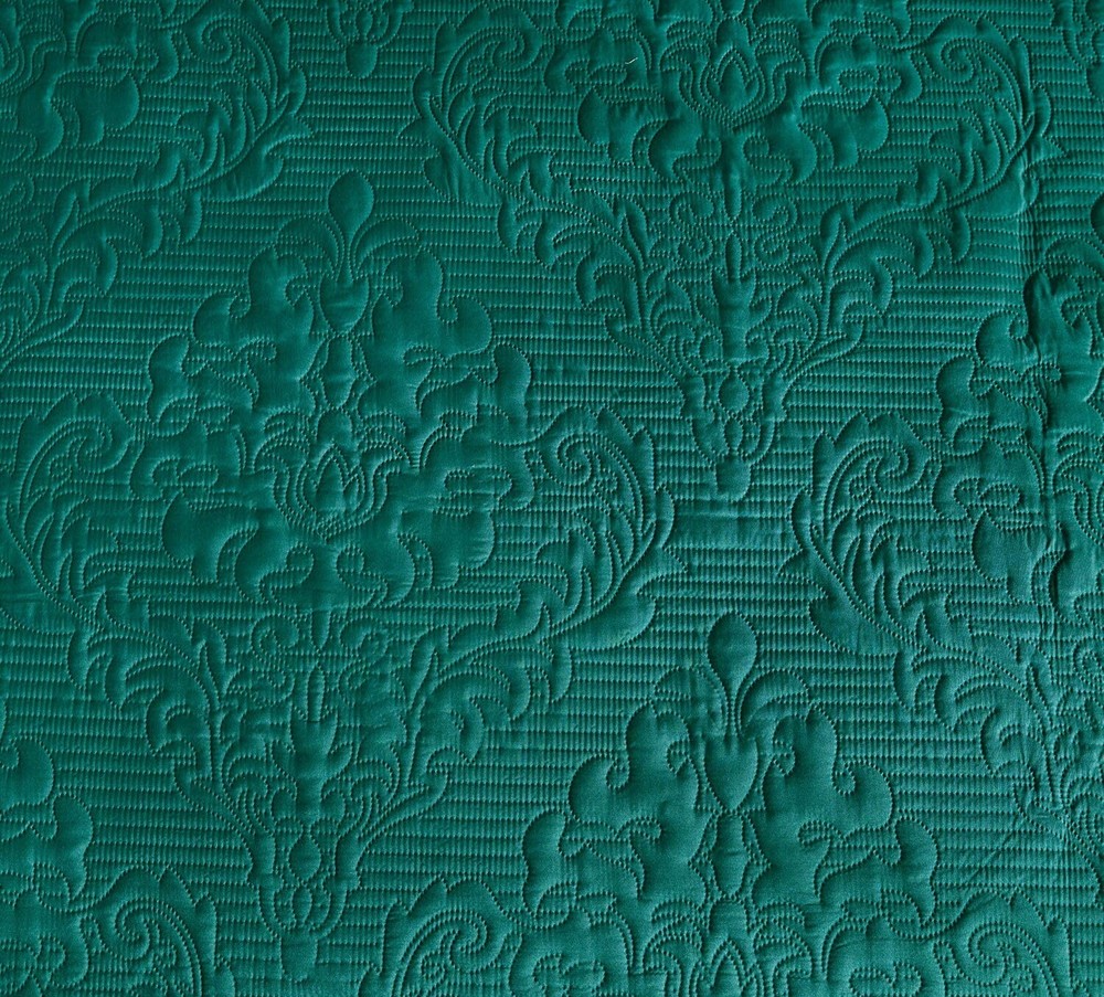 Twin Full Queen King Solid Teal Blue Embossed 3 pc Quilt Set Coverlet Bedding