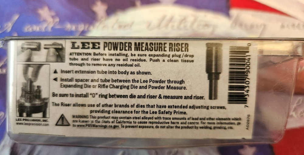 Lee Auto Disk Powder Measure Riser #90041 New in Package
