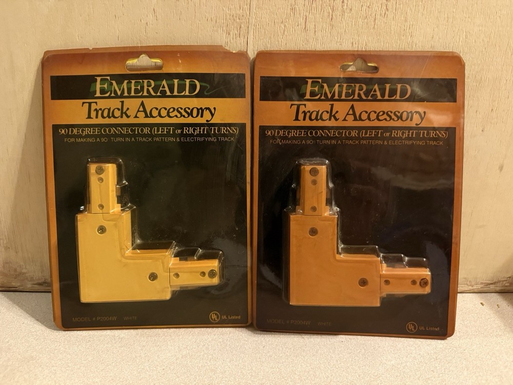 Emerald Track Accessory 90 Degree Connector P2004W White Pair
