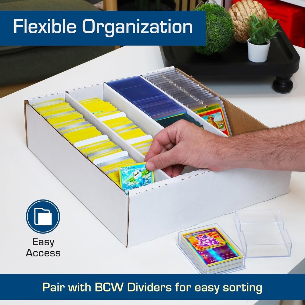 Durable 3-Pack Trading Card Storage Box - Stackable & Versatile Design