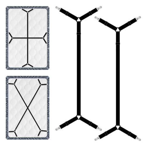 Bed Sheet Straps, 2Pcs Elastic Adjustable Bed Sheet Holder Straps, Fitted