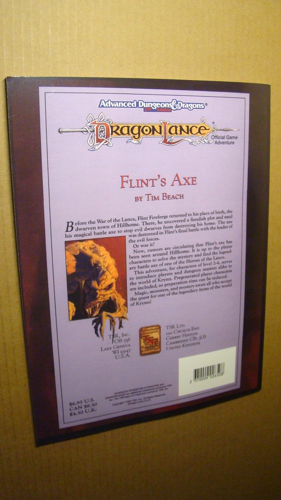 MODULE DLQ2 - FLINT'S AXE *NEW MINT 9.8 NEW* DUNGEONS DRAGONS DRAGONLANCE