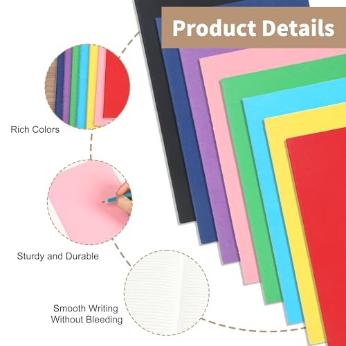 48 Pack A5 Lined Notebook Journals in Bulk, Colored Lined inner page-48 Pack