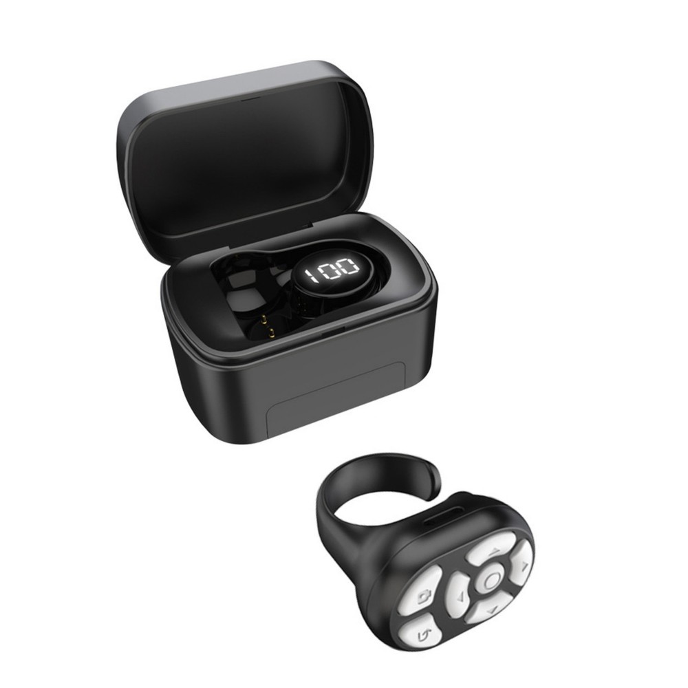 Black Remote Control Scrolling Ring With Charging Compartment Versatile Tool