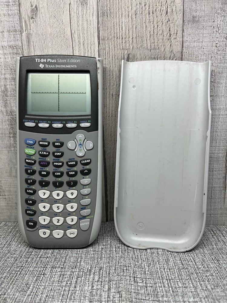 Texas Instruments TI-84 Plus Silver Edition Graph Calculator With Cover -Works-