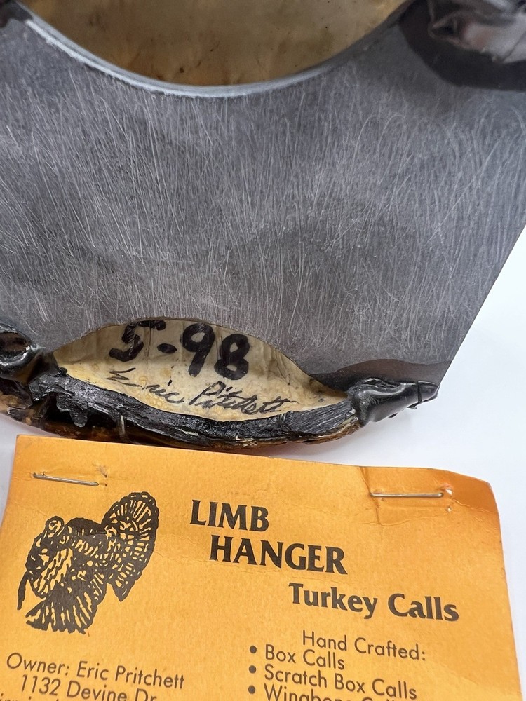 Limb Hanger “Turtle shell” Pot Turkey call Signed And Dated 1998 Eric Pritchett