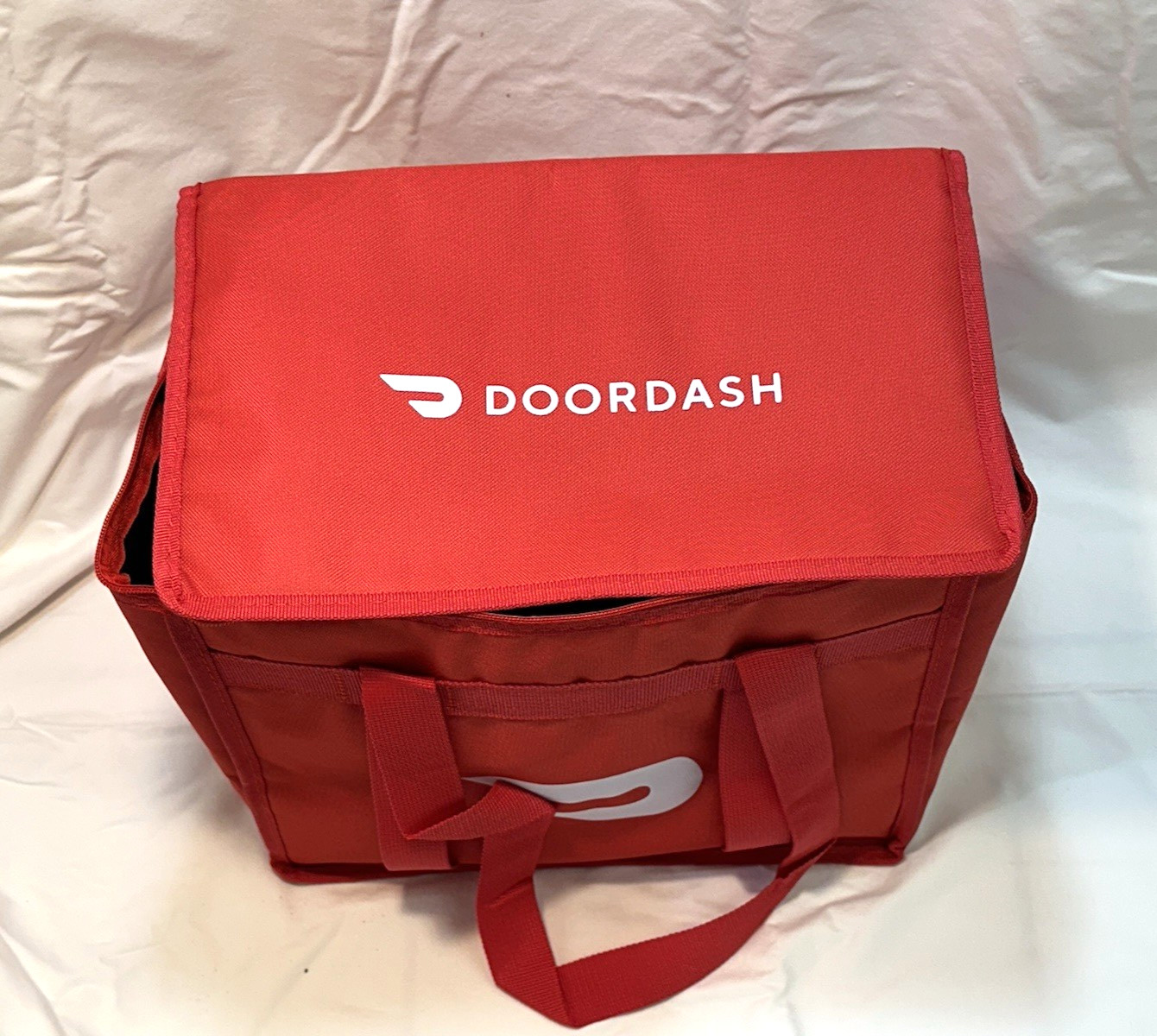 Lot of 2 ~ DOORDASH ~ 14x14x9 ~ HD Thicker Insulated Delivery Bag / Tote ~