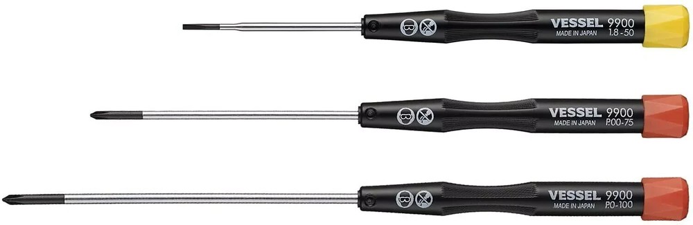 VESSEL NO.9902 JIS 3 Piece + - Precision Micro Screwdriver Set