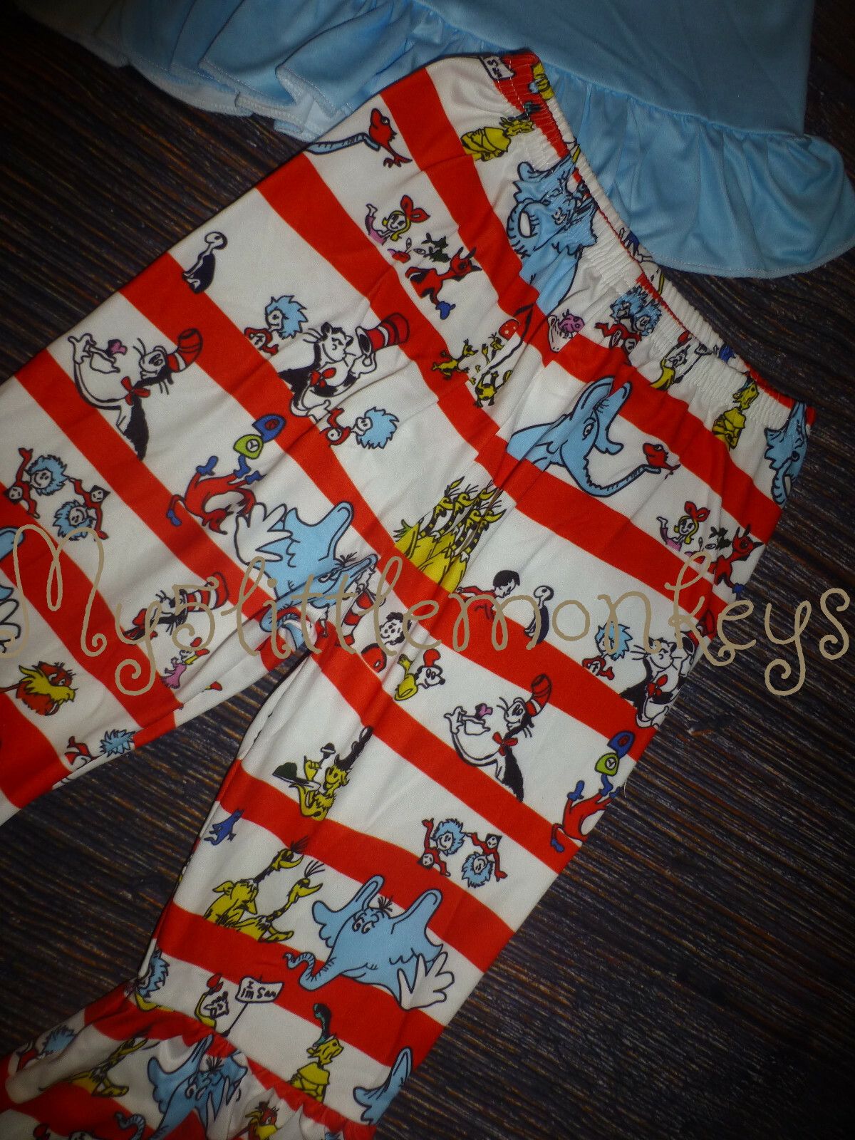 NEW Dr Seuss Cat in the Hat Shirt & Bell Pants Girls Boutique Outfit Set